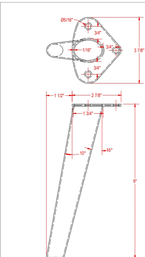 Leg, Metal, Angled