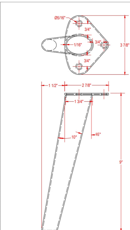 Leg, Metal, Angled