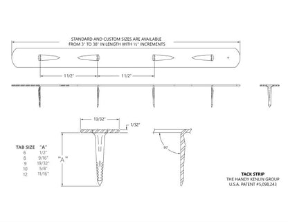 15" Upholstery Metal Tack Strip with Fabri-Trim™ Narrow Edge Design and Velvet Edge™ Fabric Protection